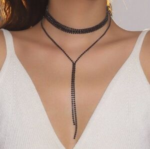 Layered Gunmetal Y-Necklace - Women Jewelry